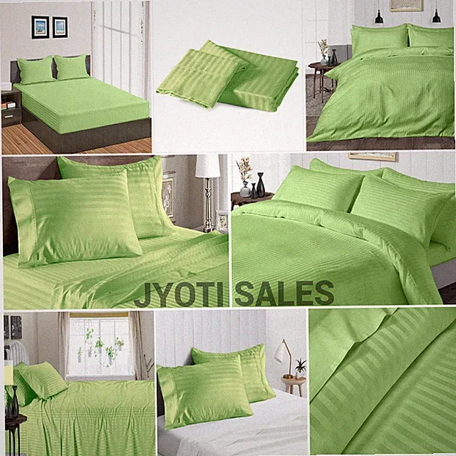 100% Cotton 1000 Thread Count Sage Stripes Select Sheets OR Duvet Covers