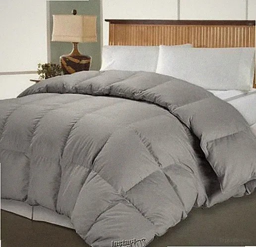 1000-Thread Count Cotton Down Alternative Comforter Grey King 100% Polyester