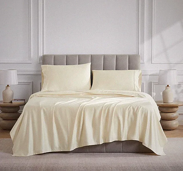 1000 Thread Count Egyptian Cotton 4-Piece Sheet Set, King, Ivory