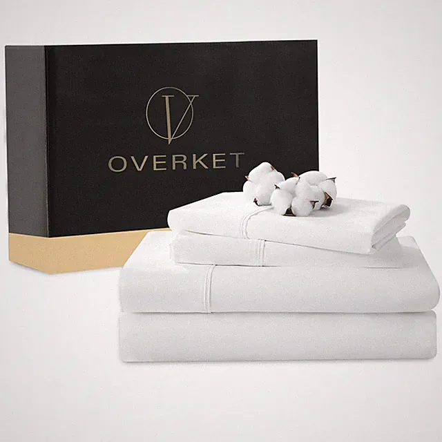 1000 Thread Count Egyptian Cotton Sheets Queen Size Set 4PCS Sateen Weave Sof...
