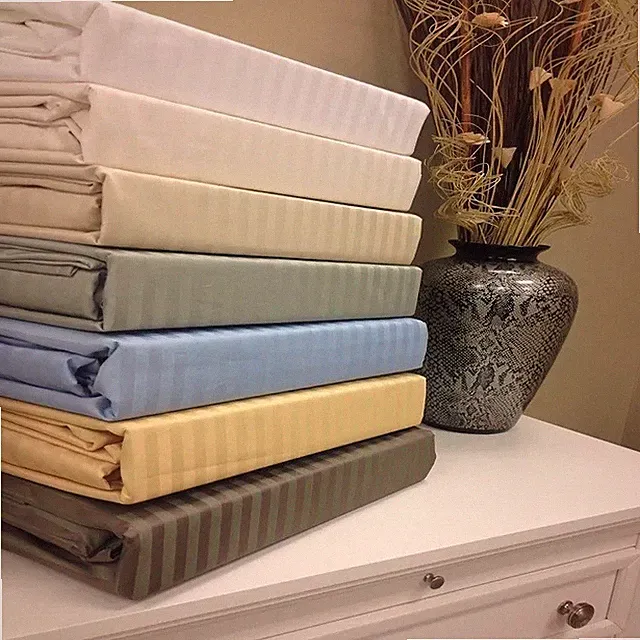 Extra Deep Pocket Fitted Sheet 1000-1200 TC 100% Cotton Stripe US Olympic Queen