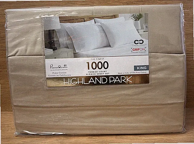 Highland Park 1000 Thread Count 6-piece Sheet Set - Oatmeal Beige - King Size