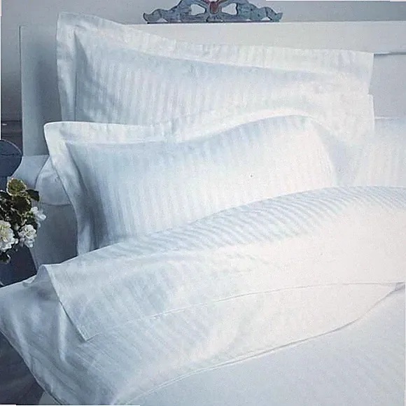 King White Striped 4 Piece Bed Sheet Set 1000 Thread Count 100% Egyptian Cotton