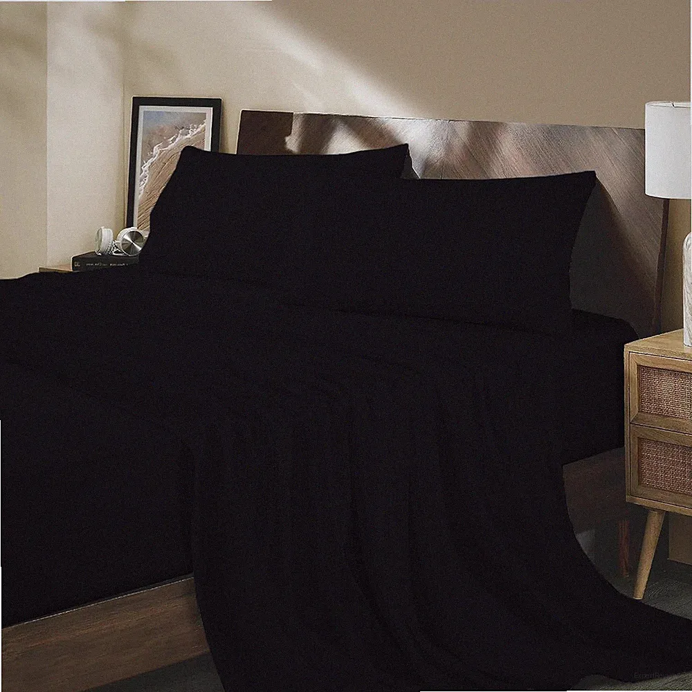 Queen Sheet Set 100% Egyptian Cotton Sheets 1000 Thread Count 4-Piece Bedding...