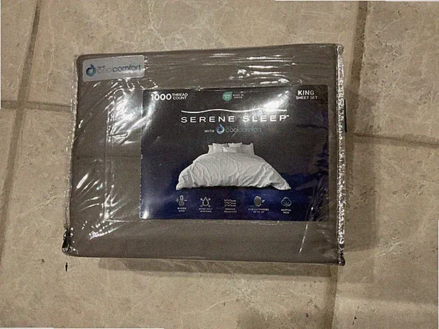 Serene Sleep Gray Cool Comfort 1000-Thread Count 4-Pc. Sheet Set Size King