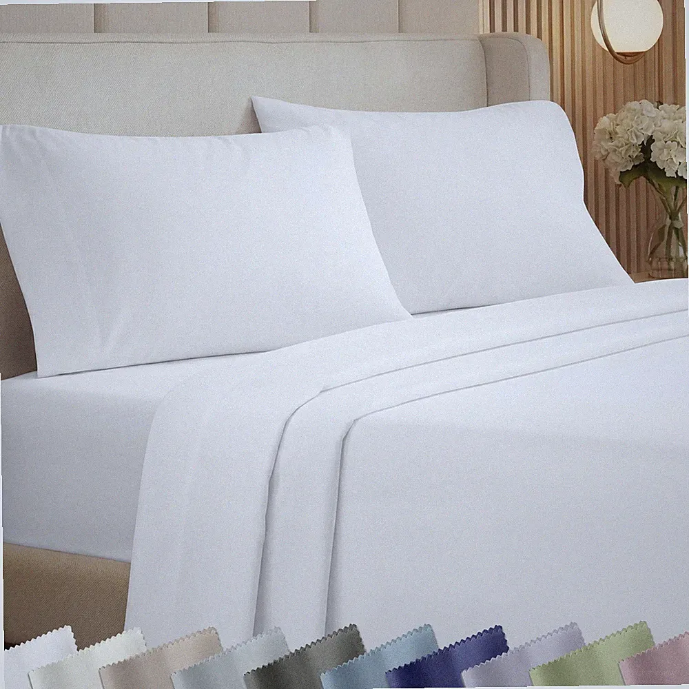 White Queen Sheet Set Deep Pocket - 1000 Thread Count Sateen, Thick and Natur...